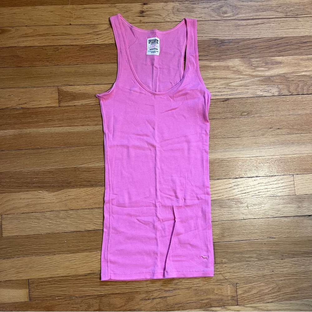 PINK Victoria's Secret Fitted Pink Sleeveless Tank Top
